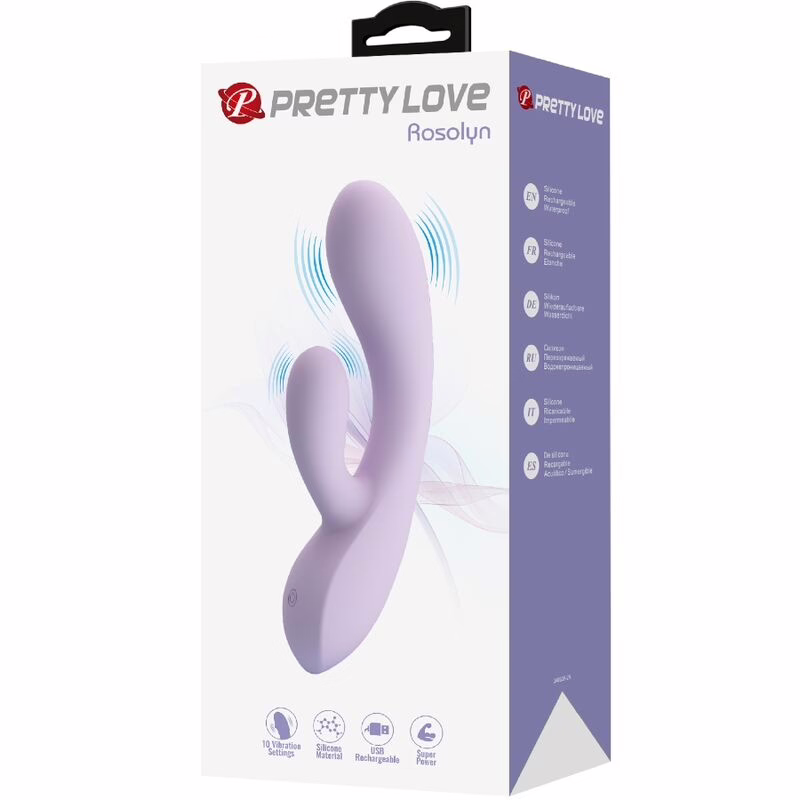 PRETTY LOVE - ROSOLYN VIBRADOR RABBIT 10 VIBRACIONES MORADO - Imagen 8