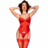 CHILIROSE - CR 4845 CORSET Y MEDIAS ROJO M - Imagen 3