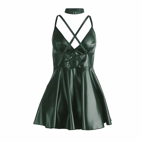 SUBBLIME - 955441 VESTIDO CON TIRANTES DE CUERO VERDE L/XL - Imagen 6