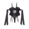 SUBBLIME - 955496 BODY DE ENCAJE CON LAZOS Y LIGAS NEGRO S/M - Imagen 6