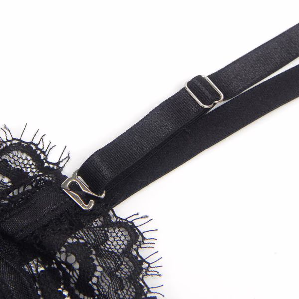 SUBBLIME - 955496 BODY DE ENCAJE CON LAZOS Y LIGAS NEGRO S/M - Imagen 8