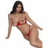 SUBBLIME - 955526 CONJUNTO SUJETADOR CON CADENAS Y CORAZÓN DE MALLA ROJO L/XL - Imagen 2