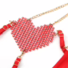SUBBLIME - 955526 CONJUNTO SUJETADOR CON CADENAS Y CORAZÓN DE MALLA ROJO L/XL - Imagen 5