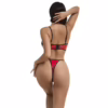 SUBBLIME - 955540 CONJUNTO SUJETADOR CON CREMALLERA DE MALLA DE CHAROL ROJO L/XL - Imagen 2