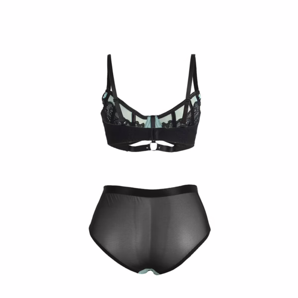 SUBBLIME - 955564 CONJUNTO SUJETADOR CON CREMALLERA DE MALLA DE CHAROL VERDE L/XL - Imagen 6