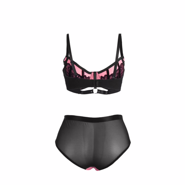 SUBBLIME - 955588 CONJUNTO SUJETADOR CON CREMALLERA DE MALLA DE CHAROL ROSA L/XL - Imagen 6