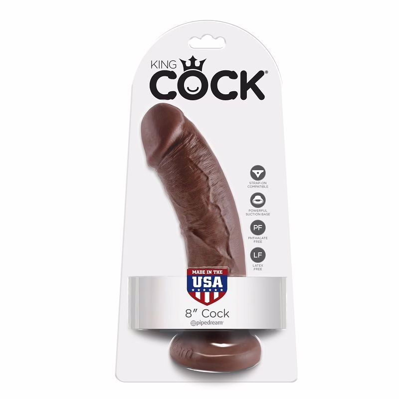 KING COCK - 8 PENE MARRÓN 20.3 CM