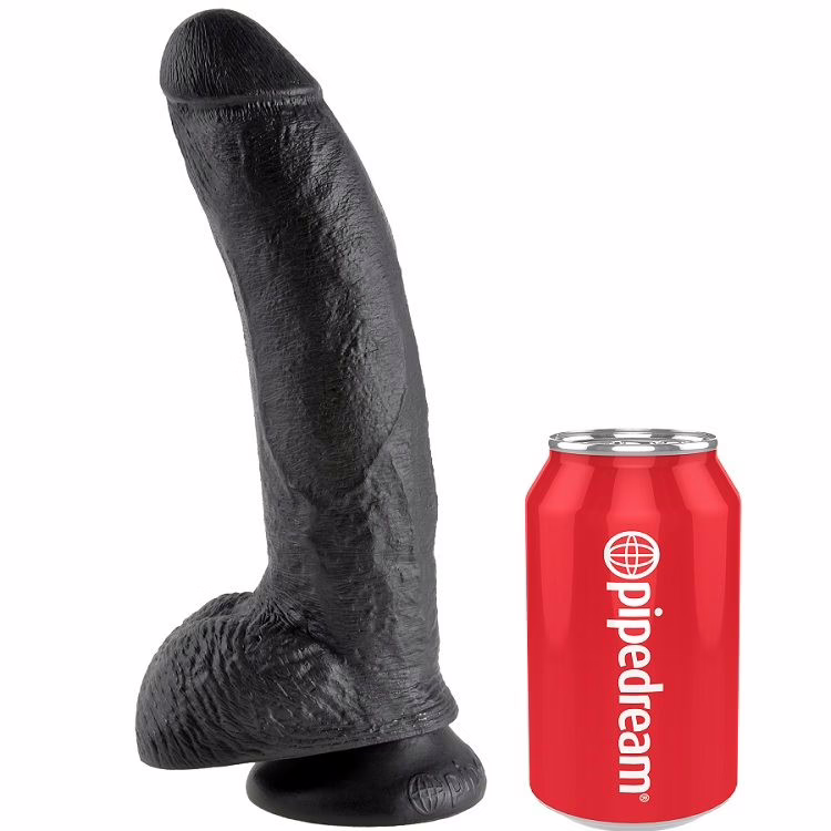 KING COCK - 9 PENE REALISTICO NEGRO 22.9 CM - Imagen 3