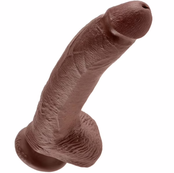 KING COCK - 9 PENE REALÍSTICO MARRÓN 22.9 CM - Imagen 9