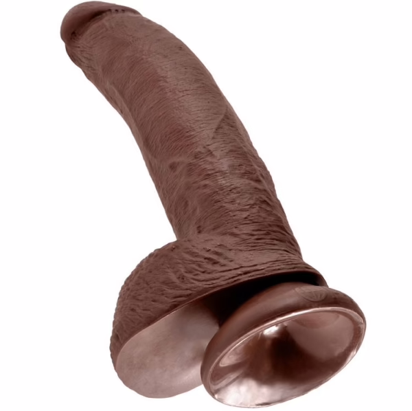 KING COCK - 9 PENE REALÍSTICO MARRÓN 22.9 CM - Imagen 10