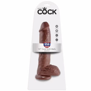 KING COCK - 10 PENE REALÍSTICO MARRÓN 26.5 CM