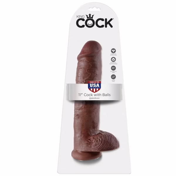 KING COCK - 11 PENE REALISTICO MARRON 28 CM - Imagen 7