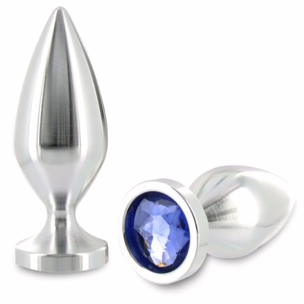 METAL HARD - ANAL PLUG ALIMINUM COLOR CRISTAL GRANDE 10.16CM - Imagen 2