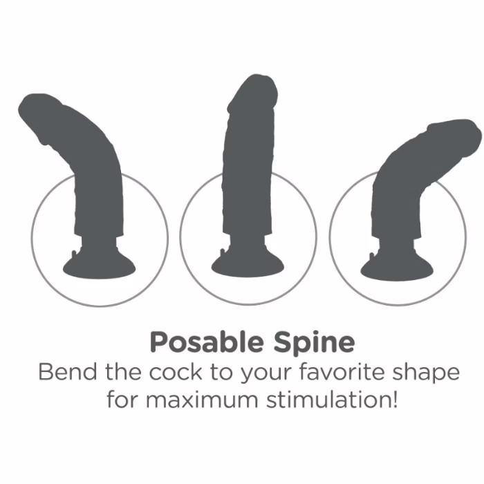 KING COCK - DILDO VIBRADOR CON TESTICULOS 23 CM NATURAL - Imagen 6