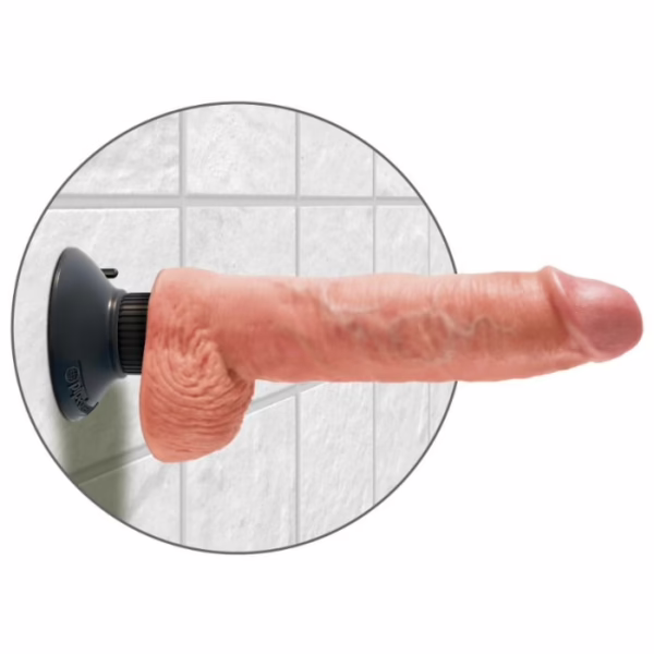 KING COCK - DILDO VIBRADOR CON TESTÍCULOS 25.5 CM COLOR NATURAL - Imagen 12
