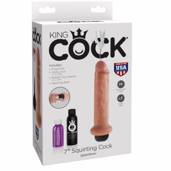 KING COCK - DILDO SQUIRTING 17.8 CM NATURAL - Imagen 9