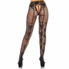 LEG AVENUE - MEDIAS ALTAS CON ABERTURA TRASERA DISEÑO FLORAL TALLA ÚNICA - Imagen 3