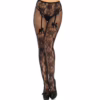 LEG AVENUE - MEDIAS ALTAS CON ABERTURA TRASERA DISEÑO FLORAL TALLA ÚNICA - Imagen 4