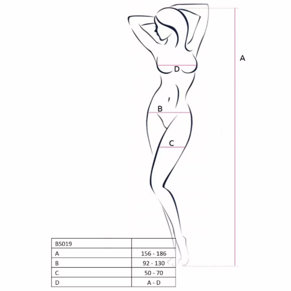 PASSION - WOMAN BS019 BODYSTOCKING BLANCO TALLA ÚNICA - Imagen 3