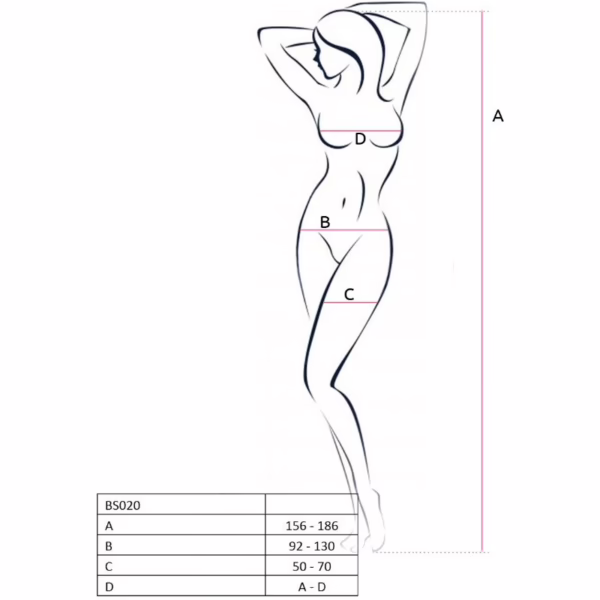 PASSION - WOMAN BS020 BODYSTOCKING BLANCO TALLA ÚNICA - Imagen 3