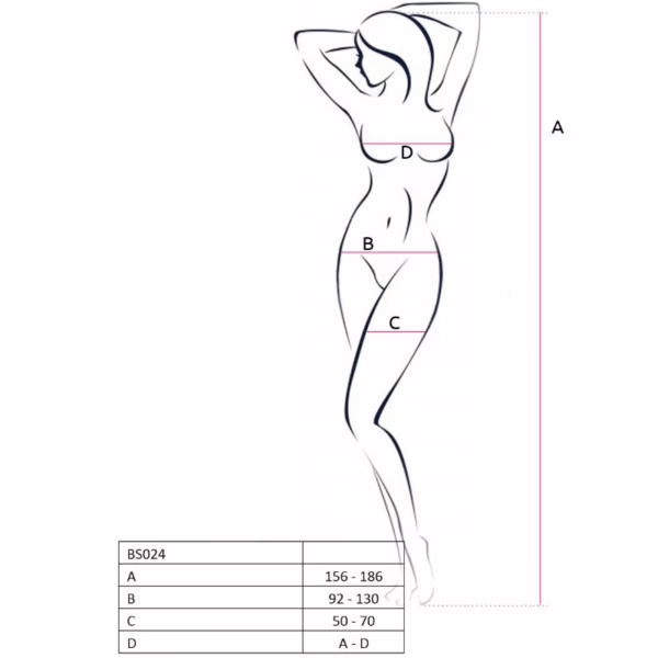 PASSION - WOMAN BS024 BODYSTOCKING BLANCO TALLA UNICA - Imagen 3