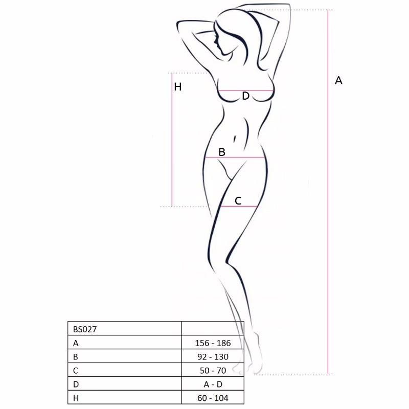 PASSION - WOMAN BS027 BODYSTOCKING ESTILO VESTIDO BLANCO TALLA ÚNICA - Imagen 2