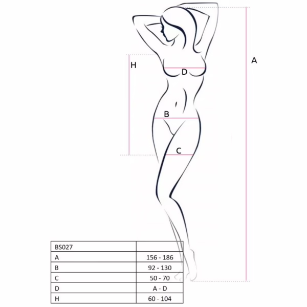PASSION - WOMAN BS027 BODYSTOCKING ESTILO VESTIDO ROJO TALLA ÚNICA - Imagen 3