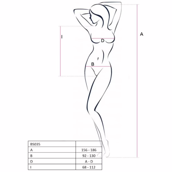 PASSION - WOMAN BS035 BODYSTOCKING ROJO TALLA ÚNICA - Imagen 3