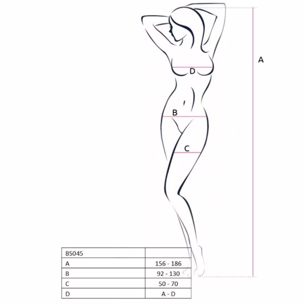 PASSION - WOMAN BS045 BODYSTOCKING NEGRO TALLA ÚNICA - Imagen 3