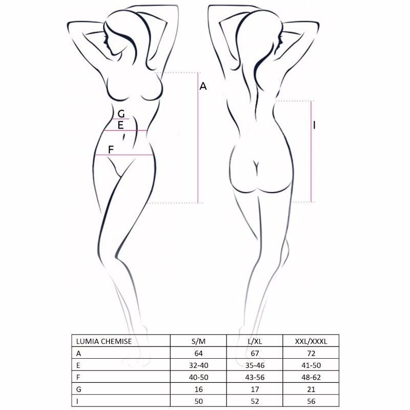 PASSION - WOMAN LUMIA CHEMISE NEGRO TALLA L/XL - Imagen 3