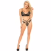 LEG AVENUE - SET 2 PIEZAS CON TANGA DOBLE TIRANTA S/M NEGRO - Imagen 7