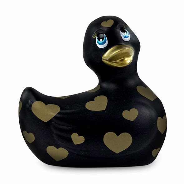 BIG TEASE TOYS - I RUB MY DUCKIE 2.0 | PATO VIBRADOR ROMANCE (BLACK & GOLD) - Imagen 4
