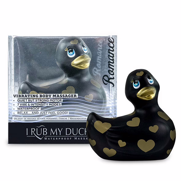 BIG TEASE TOYS - I RUB MY DUCKIE 2.0 | PATO VIBRADOR ROMANCE (BLACK & GOLD) - Imagen 6