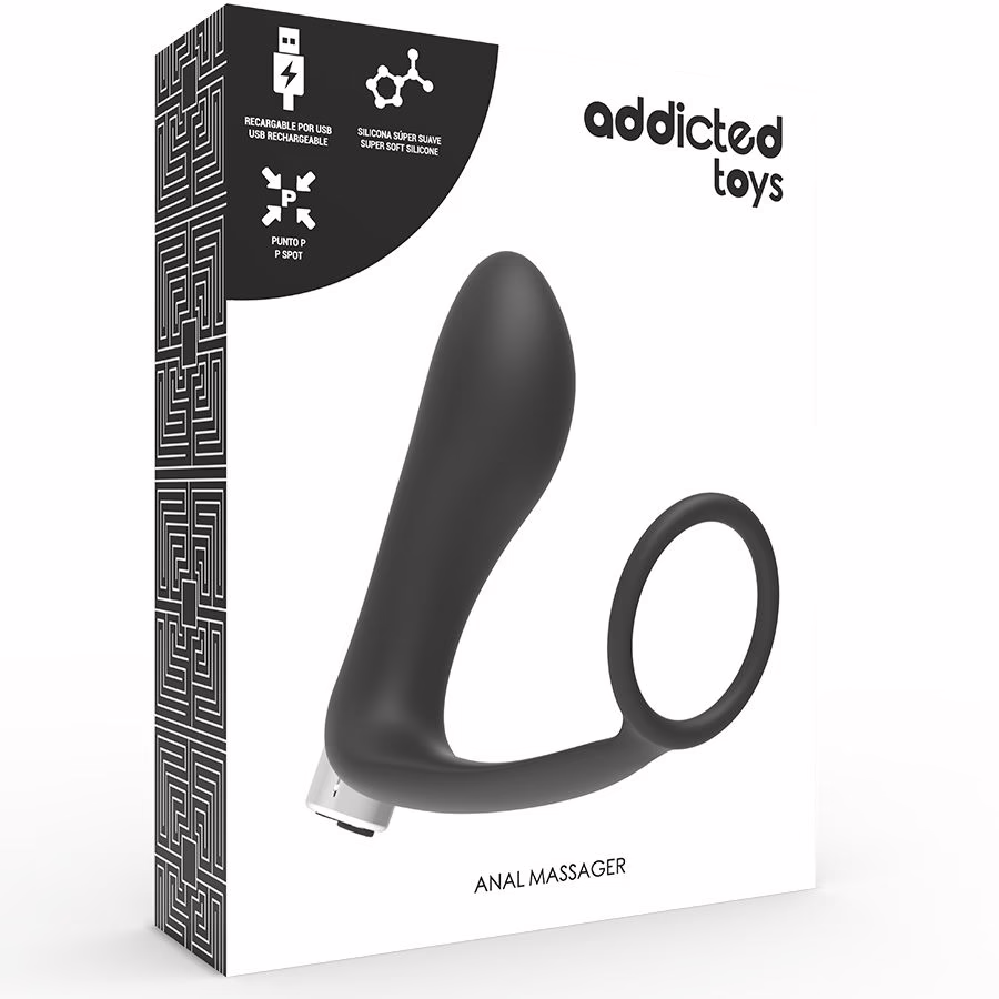 ADDICTED TOYS - VIBRADOR PROSTÁTICO RECARGABLE MODEL 1 - NEGRO - Imagen 6