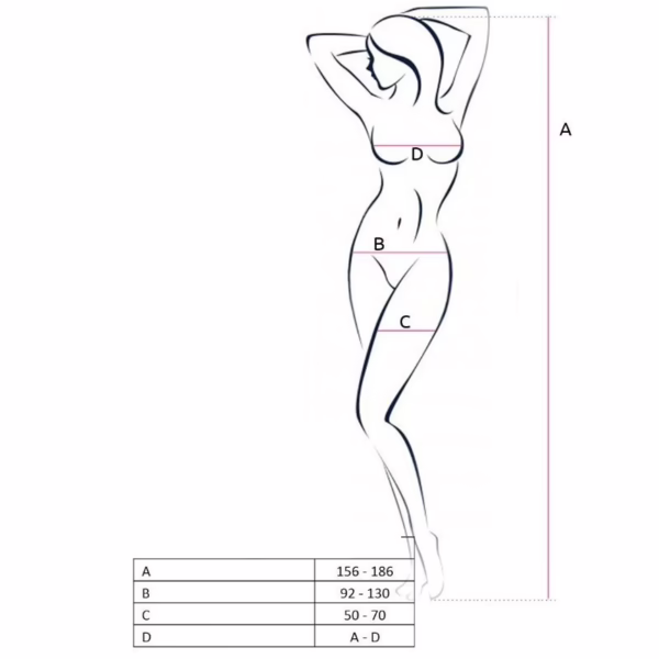 PASSION - WOMAN BS046 BODYSTOCKING ROJO TALLA ÚNICA - Imagen 4