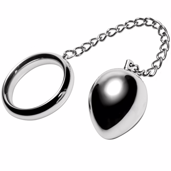 METAL HARD - COCK RING 45MM + CADENA CON BOLA METAL - Imagen 3