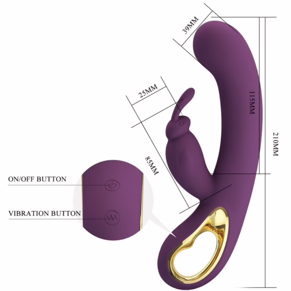 PRETTY LOVE - LIAM VIBRADOR RABBIT & PUNTO G CONTROLADO POR APP LILA - Imagen 4