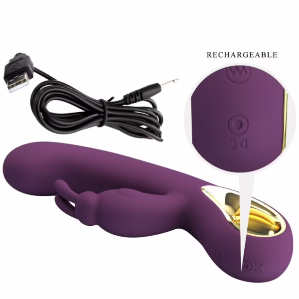 PRETTY LOVE - LIAM VIBRADOR RABBIT & PUNTO G CONTROLADO POR APP LILA - Imagen 5