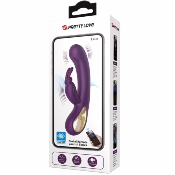 PRETTY LOVE - LIAM VIBRADOR RABBIT & PUNTO G CONTROLADO POR APP LILA - Imagen 17