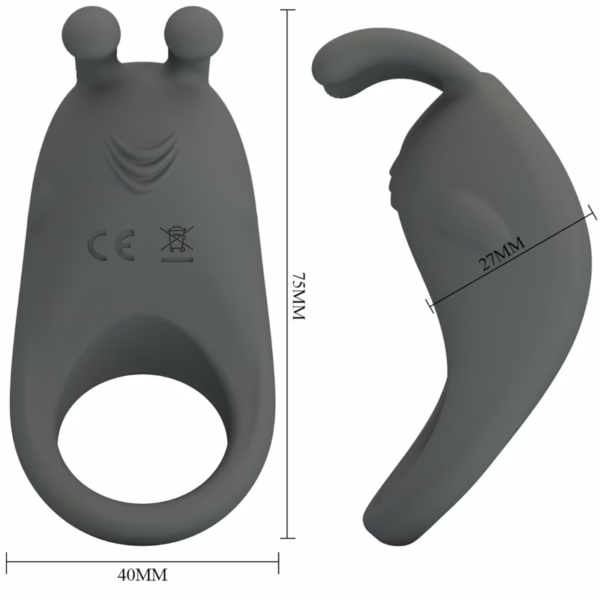 PRETTY LOVE - STRATUS ANILLO VIBRADOR RABBIT GRIS - Imagen 6