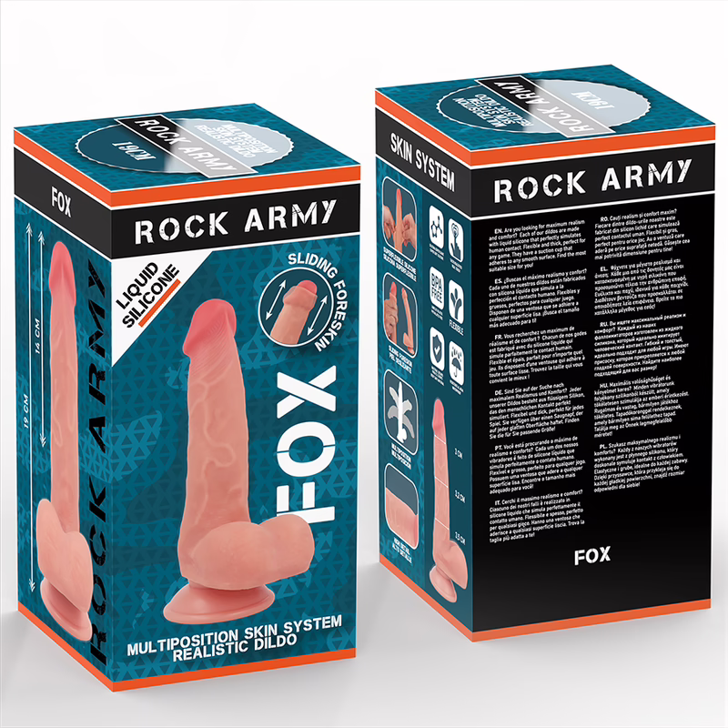 ROCKARMY - FOX DILDO REALISTA DDUAL DENSITY LIQUID SILICONE 19 CM -O- 3.2 CM - Imagen 8