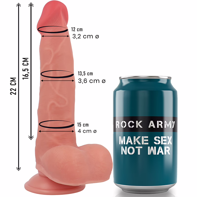 ROCKARMY - RANGER DILDO REALISTA DUAL DENSITY LIQUID SILICONE 22 CM -O- 3.6 CM - Imagen 3