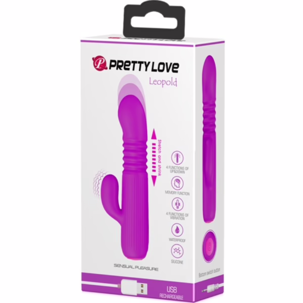 PRETTY LOVE - LEOPOLD VIBRADOR 4 VIBRACIONES 4 MODOS EMPUJE MORADO - Imagen 7