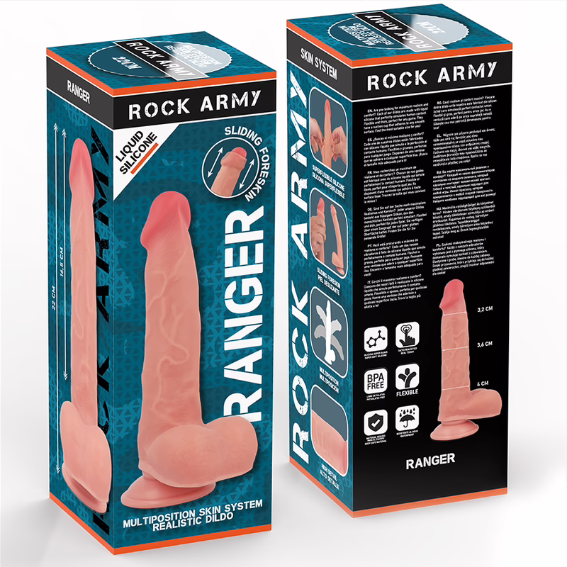 ROCKARMY - RANGER DILDO REALISTA DUAL DENSITY LIQUID SILICONE 22 CM -O- 3.6 CM - Imagen 8