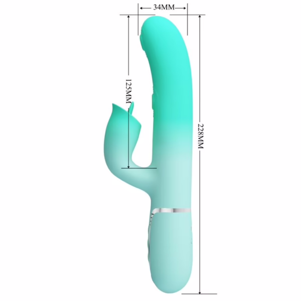 PRETTY LOVE - GIGI VIBRADOR RABBIT MULTIFUNCIÓN VERDE AGUA - Imagen 10