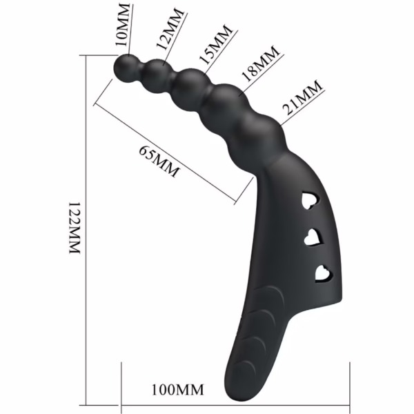 PRETTY LOVE - JORDIN VIBRADOR DE DEDO 10 VIBRACIONES NEGRO - Imagen 7