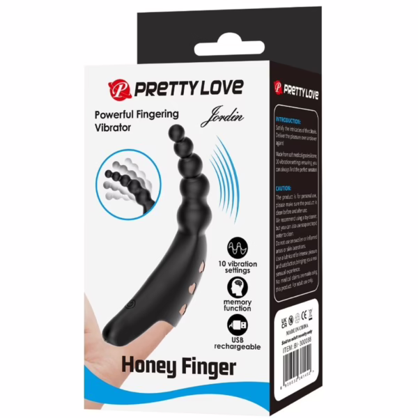 PRETTY LOVE - JORDIN VIBRADOR DE DEDO 10 VIBRACIONES NEGRO - Imagen 10
