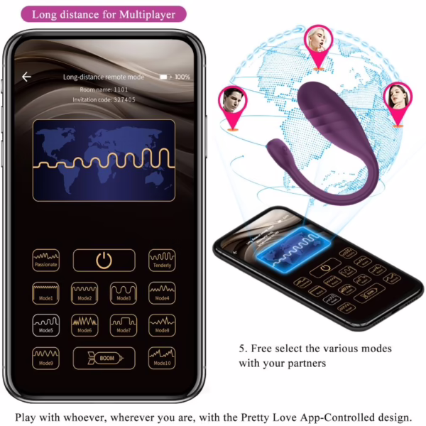 PRETTY LOVE - LEVIATHAN VIBRADOR CONTROLADO POR APP MORADO - Imagen 19