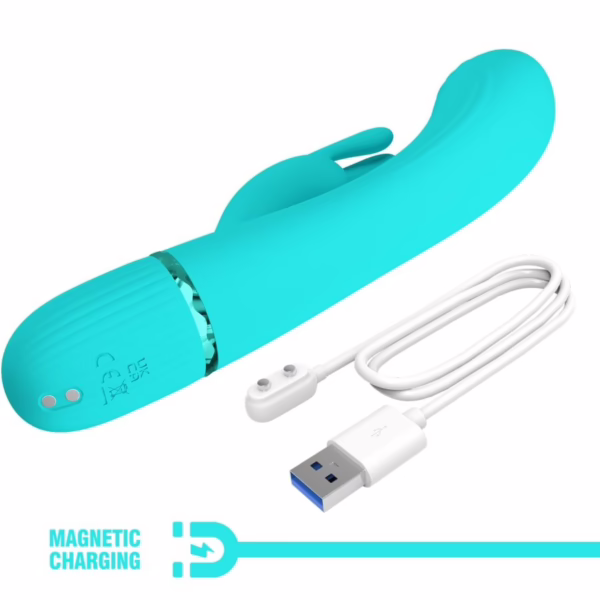 PRETTY LOVE - SCOCCO VIBRADOR RABBIT TURQUESA - Imagen 10
