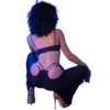 CHILIROSE - CR 4851 SET TOP NEGRO Y LEGGINS CON COMPLEMENTOS DORADOS S - Imagen 5
